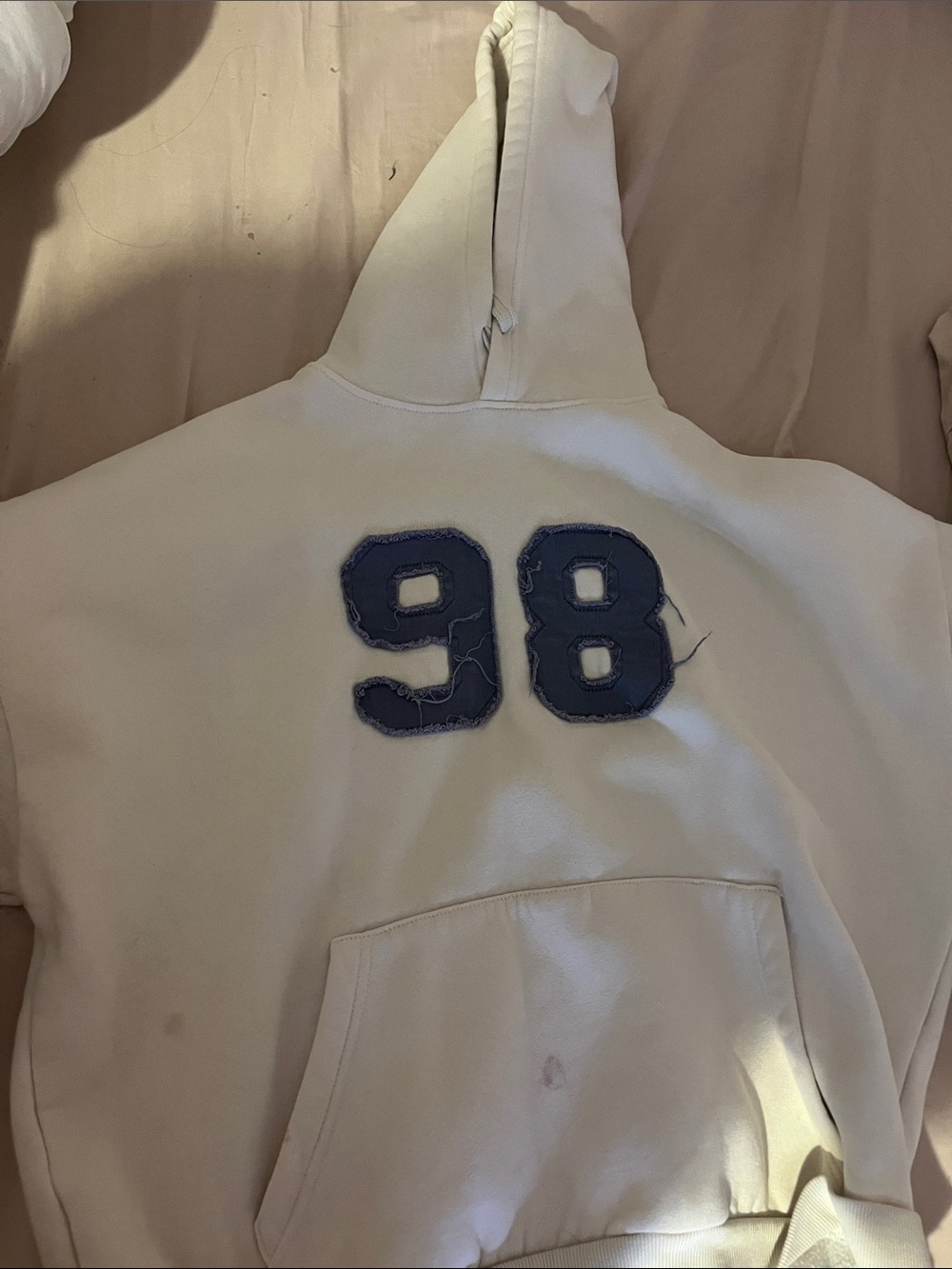 Edikted White Hoodie with Navy 98 Applique
